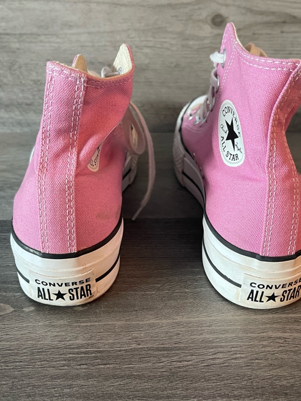 Converse Pink High-Top Platform Sneakers - Picture 5 of 9